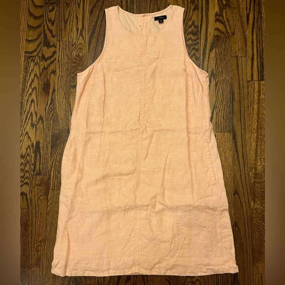 J.Crew linen shift dress pale guava pink size m tall
